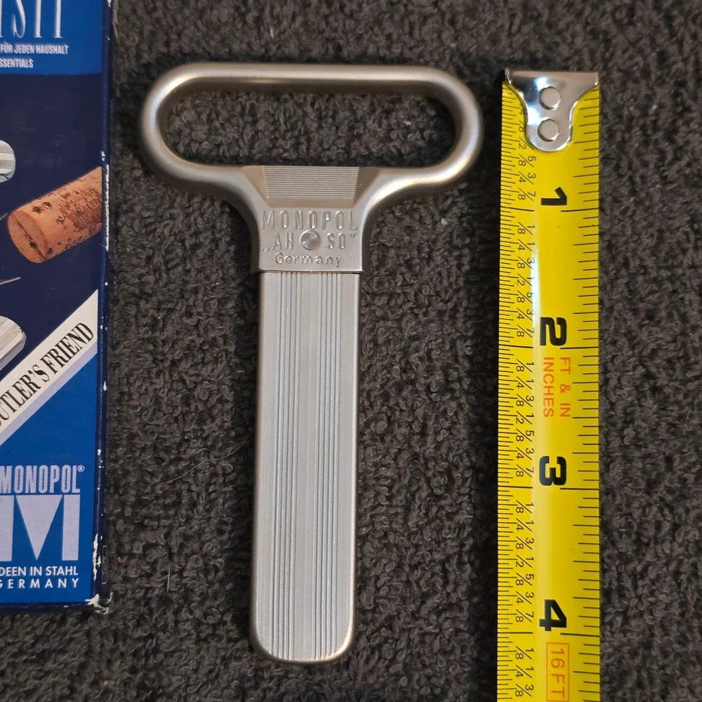 Monopol Ah-So Two-Prong Cork Puller Butler's Friend Unisex OS Silver Germany - Picture 4 of 6
